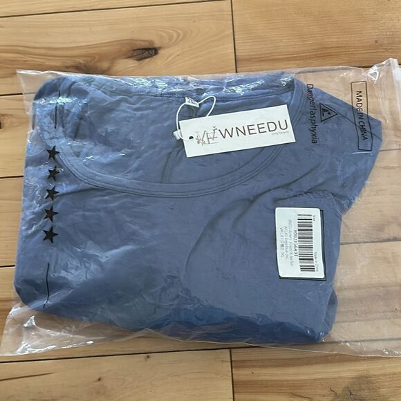 WNEEDU Women's Summer Casual T Shirt Dress Short Sleeve Swing Dress - Picture 5 of 5